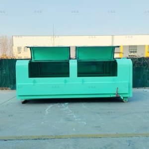 10方淺綠4口液壓撐桿垃圾箱